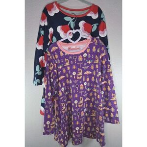 Piccolina Bug Print Twirl Dress 7Y Purple Insects Cotton + Mini Boden Floral...